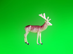 Side view of plastic reindeer