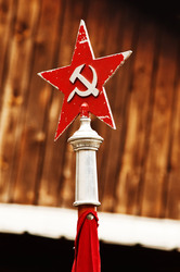 Soviet star with hammer and sickle