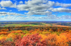 Bright and colorful autumn colors from the top of the observation post