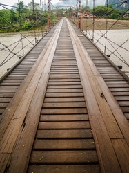 Bridge over Nam Song River at Vang Vieng , Laos