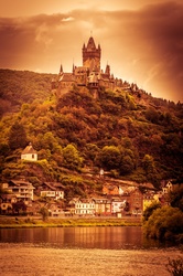 Overview of Cochem town in Germany