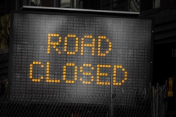 Road closed sign text