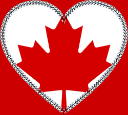 The flag of Canada in a heart frame