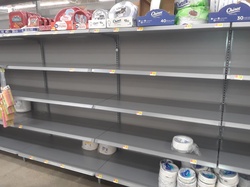Empty Paper Plates Shelves at Walmart Because of COVID-19 Scare