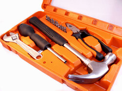 Tool kit on white background 