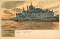 Hungarian Parliament Building OrszÃ¡ghÃ¡z Parliament of Budapest Hungary Artist Raoul Frank ca 1905 Public Domain