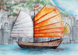 Traditional Chinese sailing ship