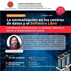 Evento presencial: Â«La normalizaciÃ³n en los centros de datos y el Sofware LibreÂ»/ Jueves 31 de octubre â 7:20 p.m.