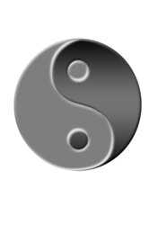 Yin yang on white background