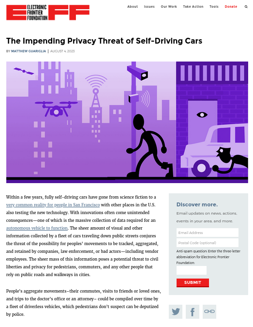 The Impending Privacy Threat of Self-Driving Cars