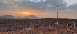 Sunset view of Mount Tahat, the highest mountain peak in Algeria and the most beautiful sunset