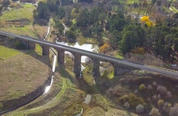 Aerial view of a Viaduct in country Victoria Australia