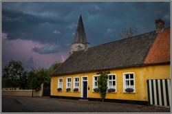 The yellow historic village of Mullem, Belgium