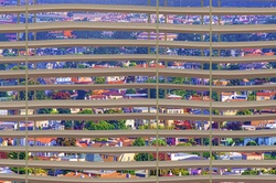 Suburbs of San Francisco through window blinds