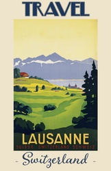 Travel Poster Vintage Lausanne