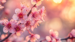 Close up cherry tree blossom in spring