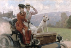 Art Illustration Artist Julius LeBlanc Stewart 1855â1919 Summer Car Dog Ladies
