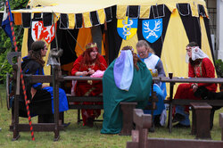 Medieval people sitting