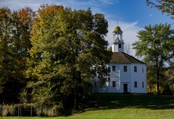 Historic Old Round Church in Richmond, VT.Built in 1812â1813, rare, well-preserved example of a sixteen-sided meeting house