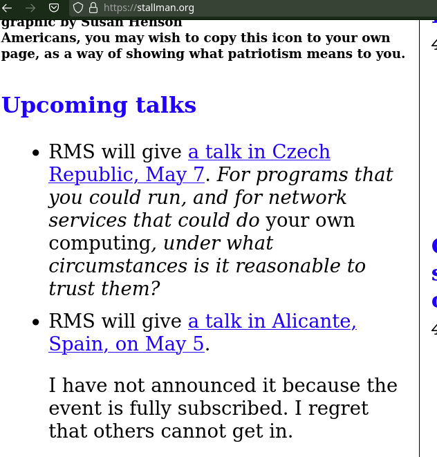 Upcoming talks