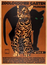 German Vintage Munich Zoo Poster