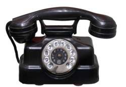 Vintage telephone isolated on transparent background