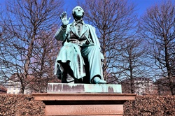 Hans Christian Anderson statue in Kings garden, Copenhagen.