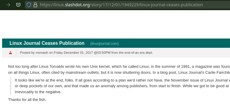 Linux Journal Ceases Publication