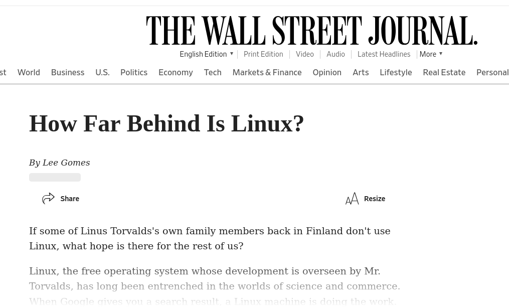 How Far Behind Is Linux?