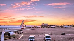 Sun Setting Over the Airport