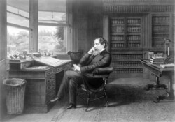 Charles Dickens At Writing Desk