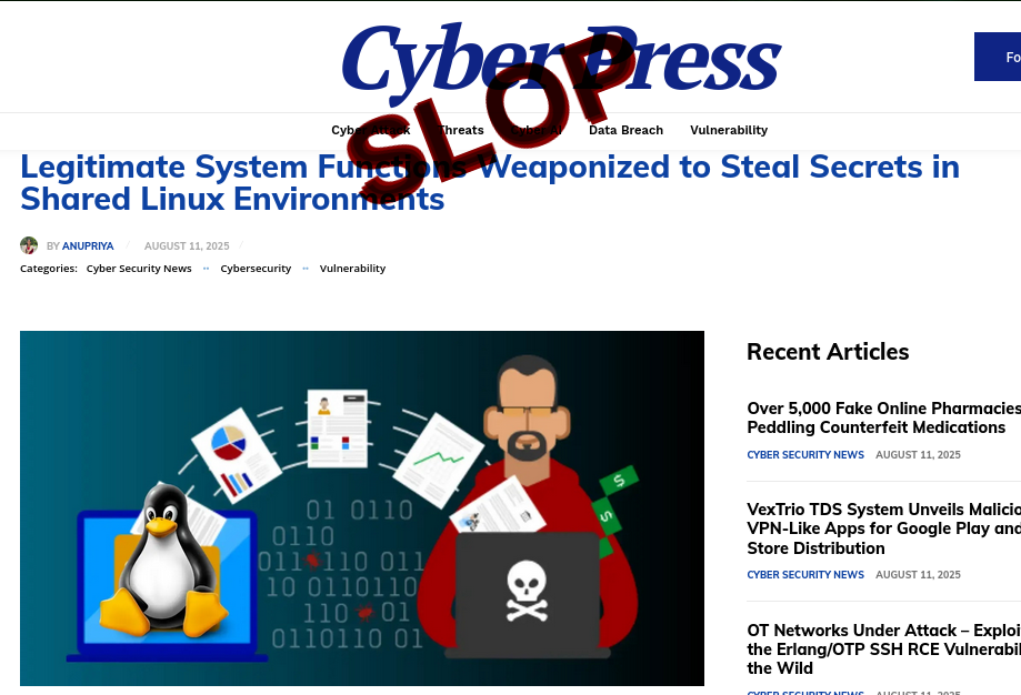 Slop or fake: Legitimate System Functions Weaponized to Steal Secrets in Shared Linux Environments