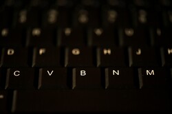 Detailed view of keyboard