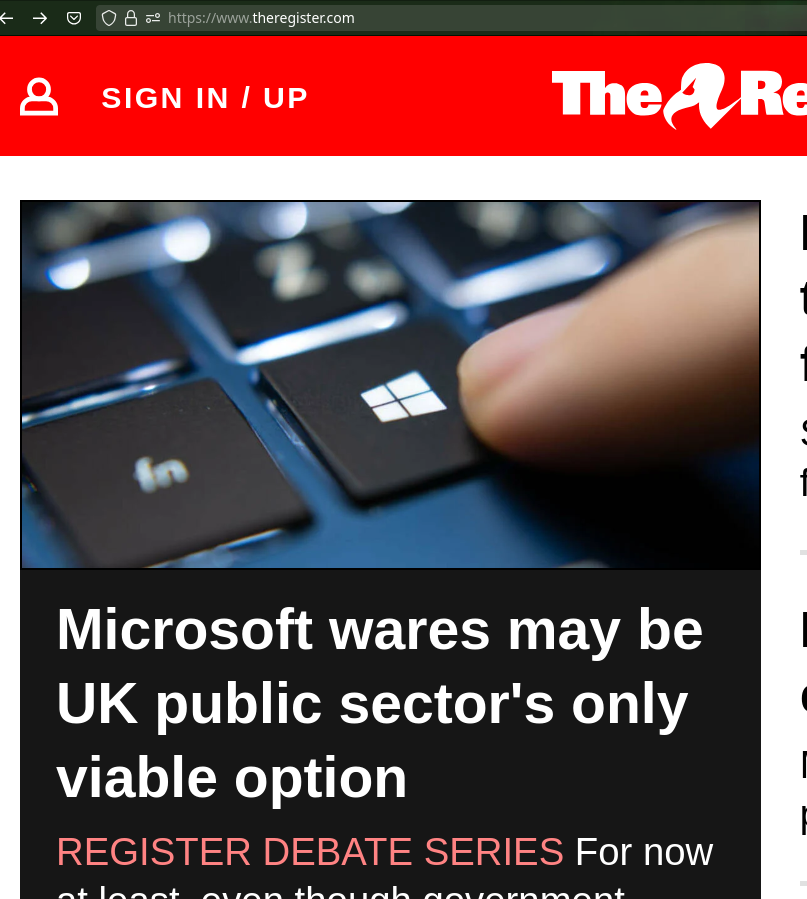 Microsoft wares may be UK public sector's only viable option