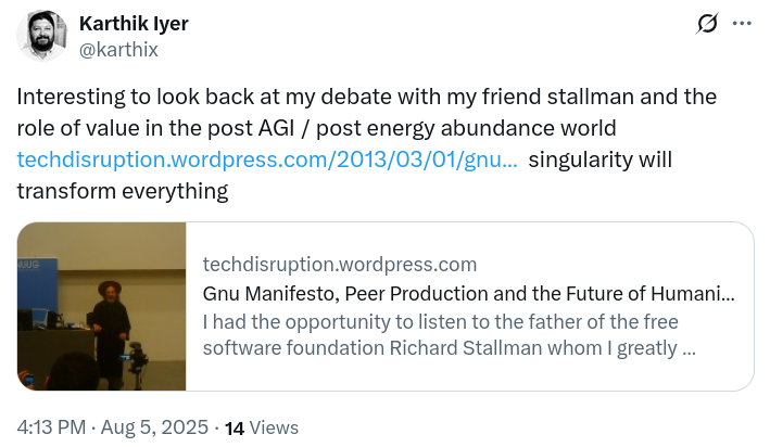 Interesting to look back at my debate with my friend stallman