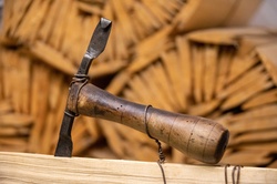 Vintage carpentry tool in a workshop