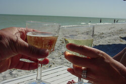 Champagne at the beach