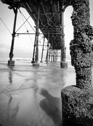 Beach and pier at Saltburn by the Sea, England
