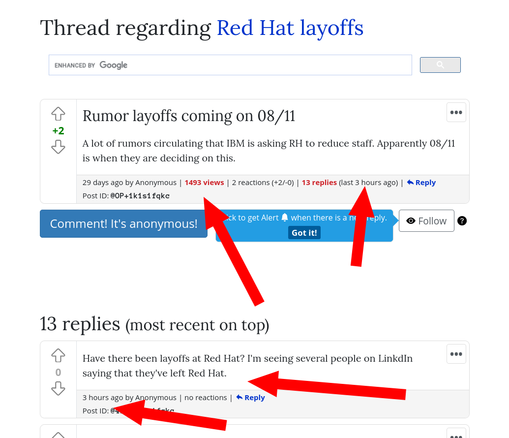 Have there been layoffs at Red Hat? I'm seeing several people on LinkdIn saying that they've left Red Hat.