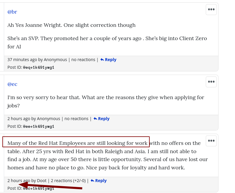 Many of the Red Hat Employees are still looking for work
