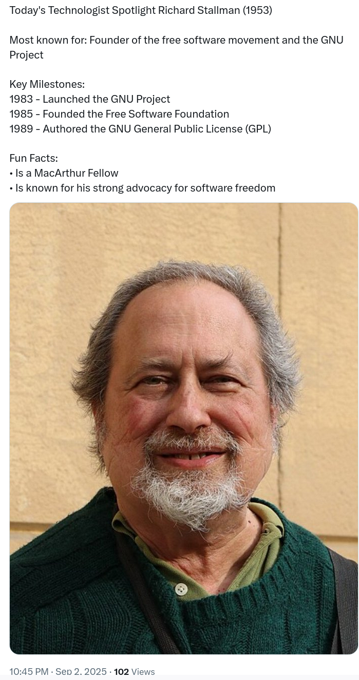 Technologist Spotlight Richard Stallman (1953)