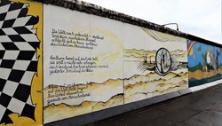 Artwork on the Berlin wall east side gallery in Germany