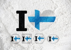 Love Finland Flag Sign Heart Symbol