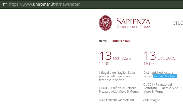 Distinguished lecture series: Richard Stallman