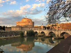 A view of Castel Sant Angelo and River Tiber in Rome