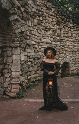 Halloween, Woman, Grotto, Ruins