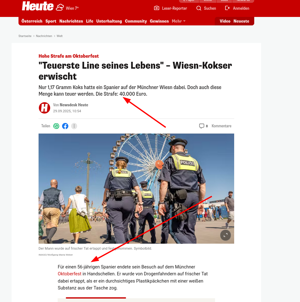 'Teuerste Line seines Lebens' – Wiesn-Kokser erwischt
