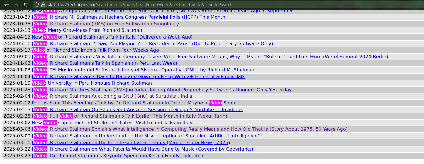 old talks by Dr. Stallman