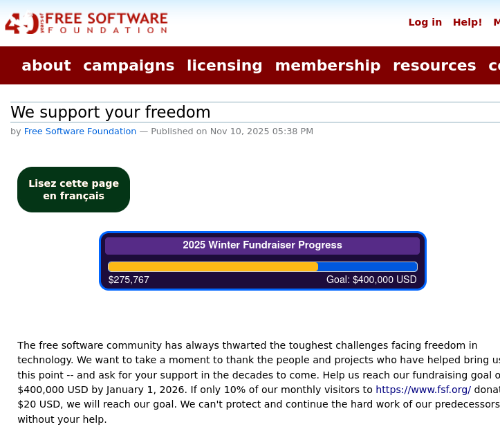 We support your freedom