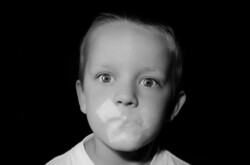 I can not speak - black and white